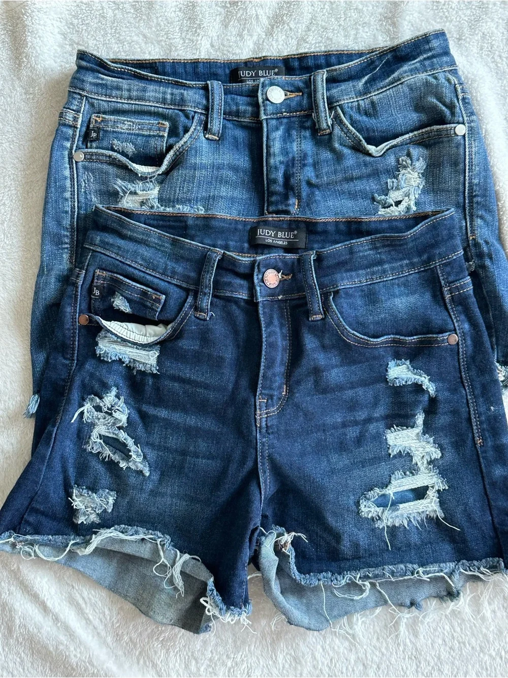 Judy Blue Women’s Size Small Denim Shorts Bundle Distressed High Rise (2 Pairs)